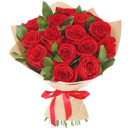 Букет из 15 красных роз 60 см «Купидон»