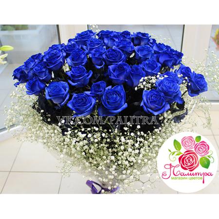 Букет 59 синих роз